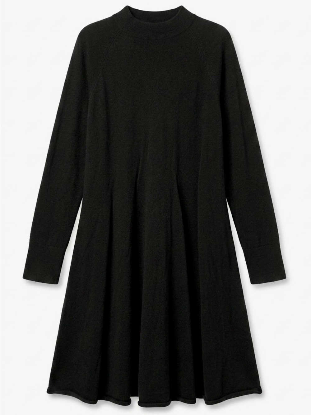 LOFT Ann Taylor Mock Neck Long Sleeve Stretch Knit Dress – Women’s M – Black